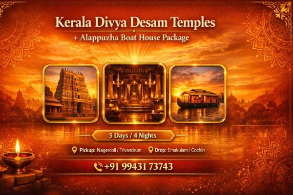 5 Days Divya Desam Alappuzha Boat Trip