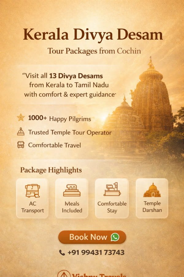 Cochin to Malainadu Divyadesam Tour Package